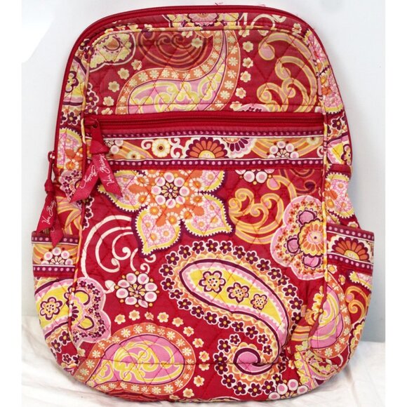 Vera Bradley Raspberry Fizz Paisley Mini Backpack Small Adjustable Straps - Picture 1 of 11